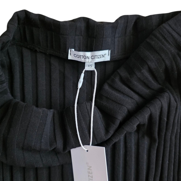 Cotton Citizen Black Ribbed Cut Out Midi Skirt XS - Picture 4 of 5